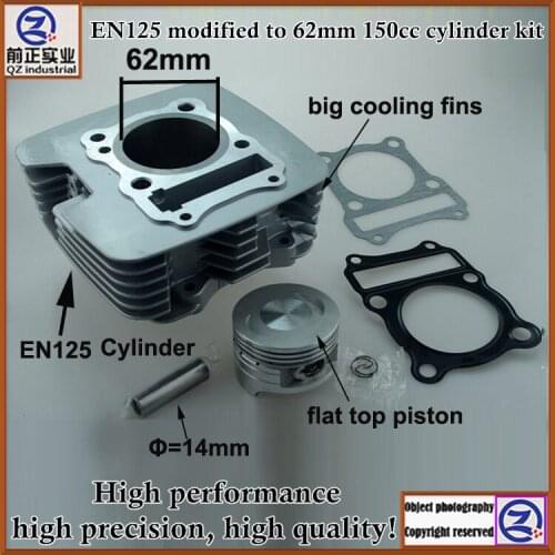 More powerful high quality big cooling fins type for SUZUKI HAOJUE EN125 EN125-2F modified upgrade to 62mm 150CC cylinder kit