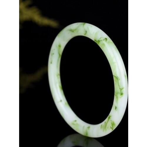 Natural Fuchsia Hand Carved Round Bar Jade Bracelet Fashion Boutique Jewelry Men and Women Floating Flower Beauty Bracelet