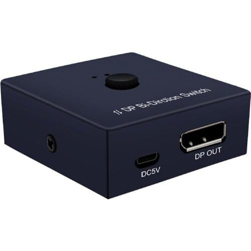 DP Bi-Direction Switch Displayport Splitter 1X2 / 2X1 for Two-Way Switcher Between Computer and Monitor DP Kvm