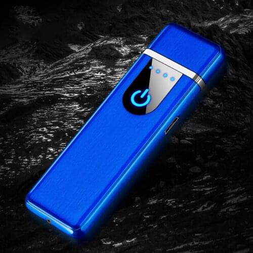 Mini Double-sided Heating Wire Induction Fingerprint Touch Charging USB Lighter Cigarette Flameless Cigarette Lighter Gadgets