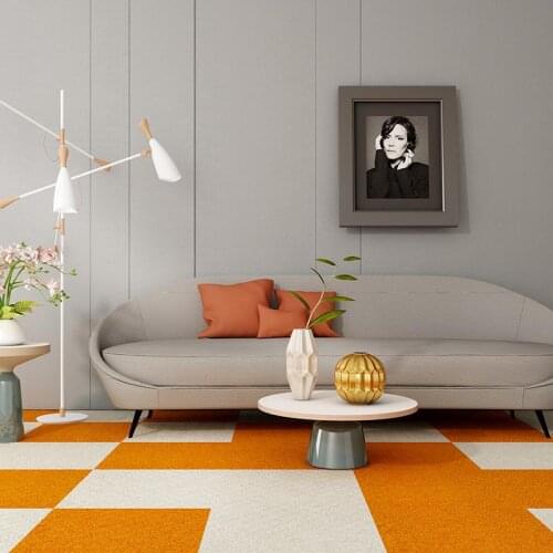 Environmental Formaldehyde-free and Free Glue Splicing Block Carpet Self-absorption Floor Mat for Family Childrens Room Bedroom