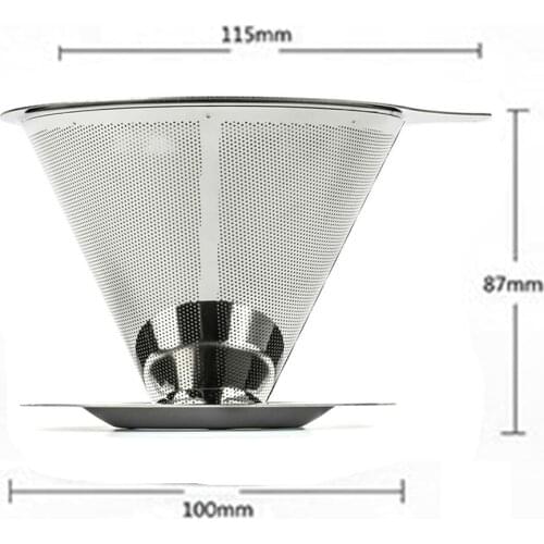 Over Coffee Filter Coffee Dripper 115*87mm With base Home Travel Durable