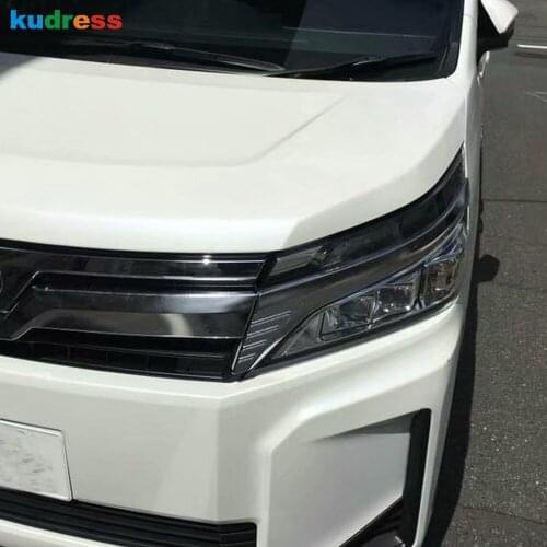 For Toyota Noah Voxy 2017 2018 Chrome Head Light Lamp Headlight Eyebrow Eyelid Cover Trim Strip Sticker Accessories