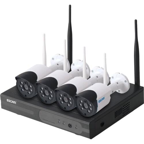 Escam WNK404 4CH WiFi IP Cameras Wifi NVR Kit HD 720P Infrared Outdoor Waterproof IP66 Day/Night Vision IR-Cut Security Camera