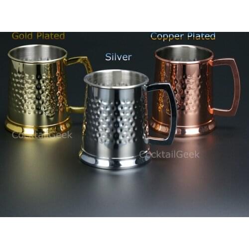 Hammered Stainless Steel Coffee Mug Beverage Cup Mug Rolling Cup Blue Blazer Mug, 18.6 Ounces