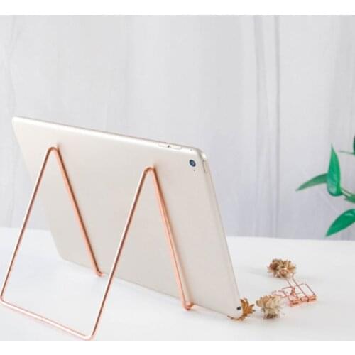 Creative Geometric Storage Rack Simple Wrought Iron Organizer Tablet Book Newspaper Multifunction Display Stand Holder Gifts