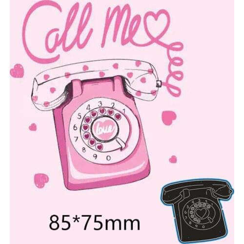 Heart call me telephone New Metal Cutting Dies Scrapbook paper Decoration Embossing DIY Paper Card Craft 85*75 mm