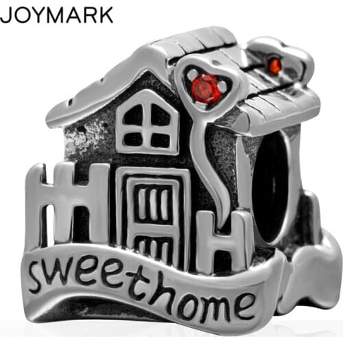 Sweet Home 925 Silver Beads For Jewelry Making House Design Solid Silver European Charm Beads DIY Jewelry Accessories SZPB205