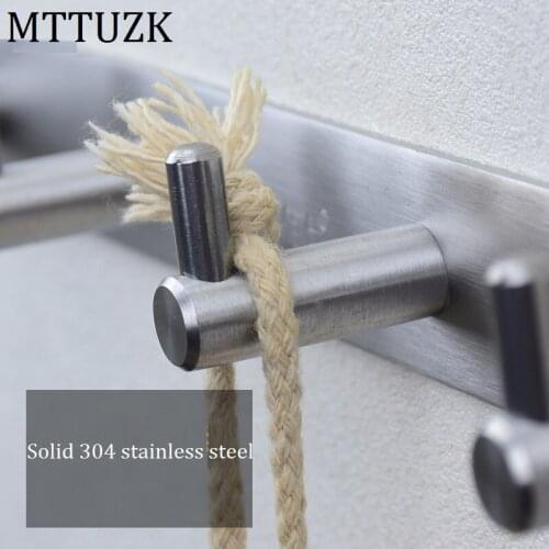 MTTUZK 304 Stainless steel Clothes hooks Kitchen hook simple row of hooks living room wall hanging door rear hook for cap,coat