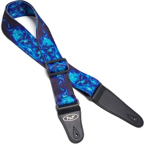 Addict Skull Pattern Guitar Strap Electric Guitar Acoustic Guitar Folk Guitar Bass Strap