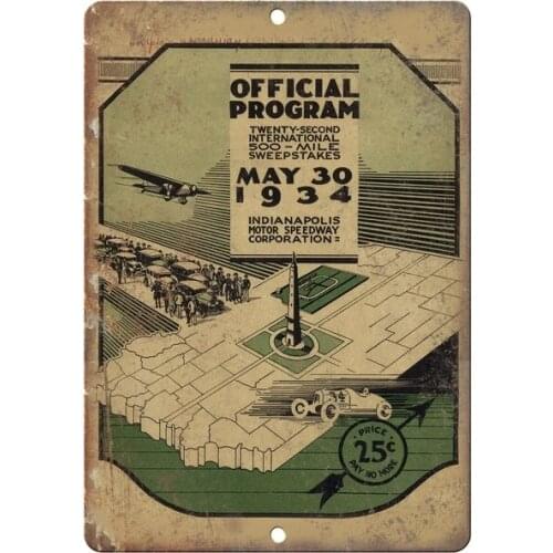 Official program motor speedway Tin Sign art wall decoration,vintage aluminum retro metal sign,iron painting