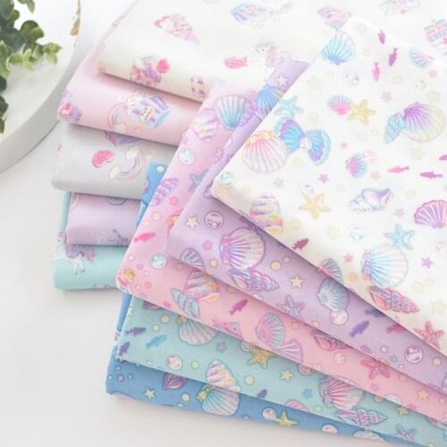 Japan vintage shell unicorn fabric Retro style fabric bronz cotton fabric for DIY Bag 1 order=50cm*110cm COSMO