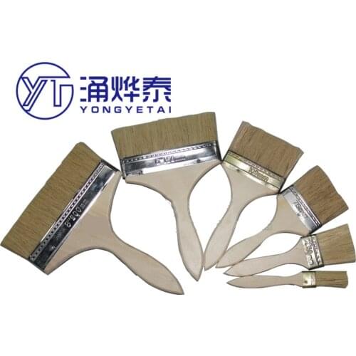 YYT Hair brush paint brush 8 inch pig hair brown hair brush thickened cleaning marine brush bristles industrial dust removal