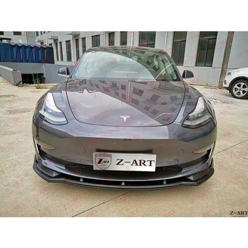 Z-ART for Tesla model 3 carbon fiber front spoiler for Tesla 3 carbon fiber front lip for Model 3 carbon fiber front chin