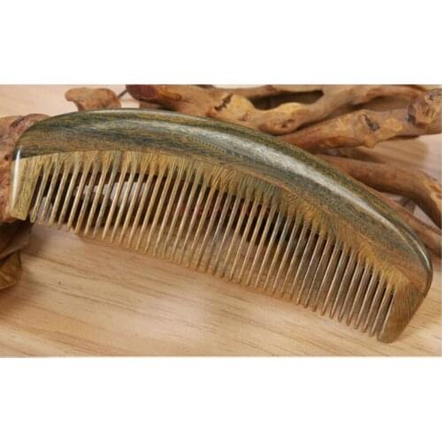 Green Sandalwood Comb Wide Toothed Massage Coarse Tooth Large Hair Combs Hairbrush Hairdressing Supplies For Elder Gift Sale