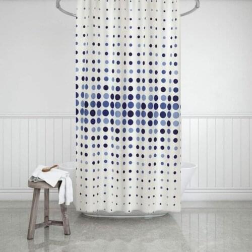 Zethome 4961 Blues Shower Curtain Modern Design Polyester Fabric Waterproof Washable Mould (71" x 78")