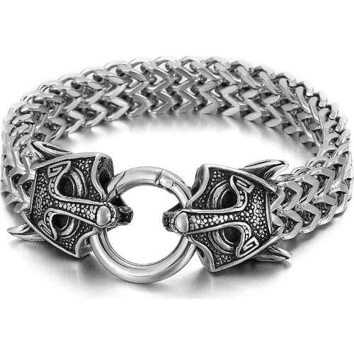 Animal Beast Head Bracelets For Men High Quality Stainless Steel Link Chain Bracelet Cool Boy Bangle Jewelry Accessory 2021