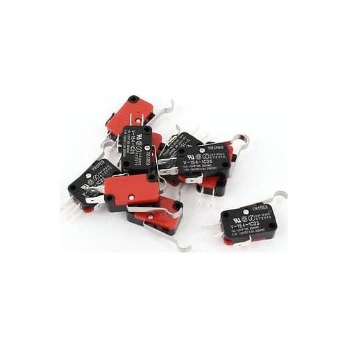 10 x Micro R Hooked Lever Arm Limit Switch SPDT Open/Close V-154-1C25