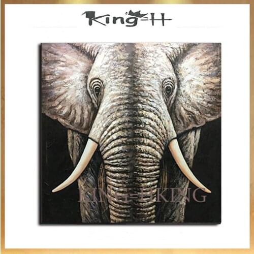 100% Hand Painted Abstract Elephant Oil Painting On Canvas Wall Art Frameless Picture Decoration For Live Room Home Decor Gift