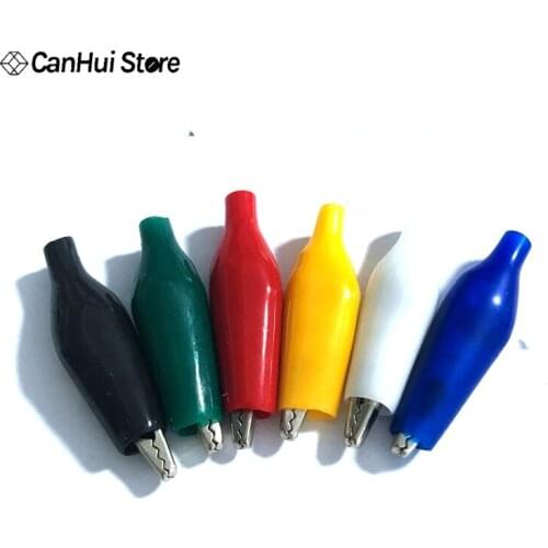 12Pcs Insulation Metal Alligator Crocodile Clip Electric Test 28MM Lead Colorful Red Black Blue Green White Yellow Car Connector