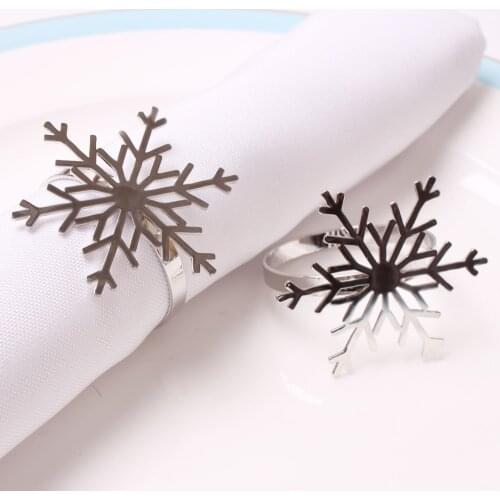 12PCS New style table decoration Christmas snowflake napkin buckle, napkin ring, paper napkin ring