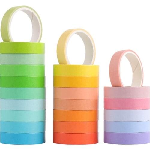 24Rolls Colorful Masking Tape Set DIY Hand Account Decoration Journal Photo Album Paper Tape Stickers