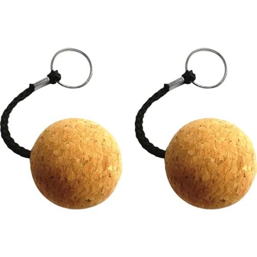 2x 5cm Floating Cork Keyring Floatable Ball Buoyant Key Chain Boat Floatable Keychain Key