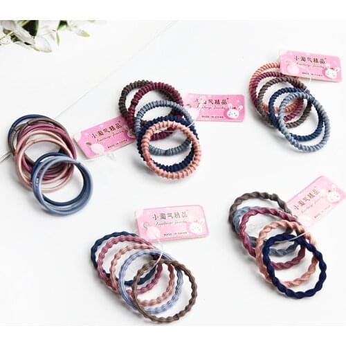 3/4/5/8Pcs/Set Children Cute Colors Elastic Hair Bands Girl Lovely Scrunchies Rubber Bands Sweet Hair Ropes Kid Hair Accessories