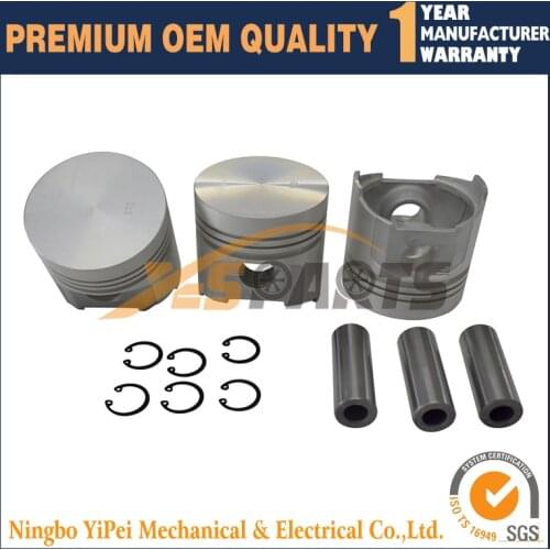 3 set Piston Kit STD For Kubota D1402