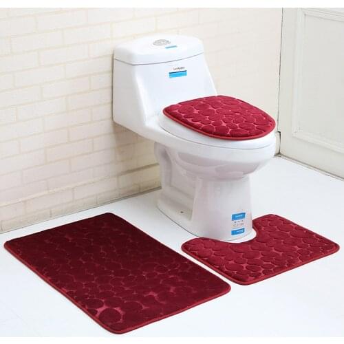 3 PCS/set Super soft Shu Velveteen thickening toilet potty sets toilet seat cover Warm Close Stool Cushion Mat Bathroom Mat
