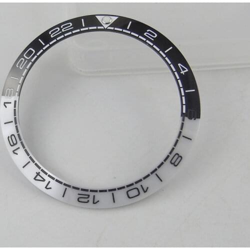 38mm Accessories Parts White Black Ceramic bezel insert fit for 40mm submariner SKX 007 watch