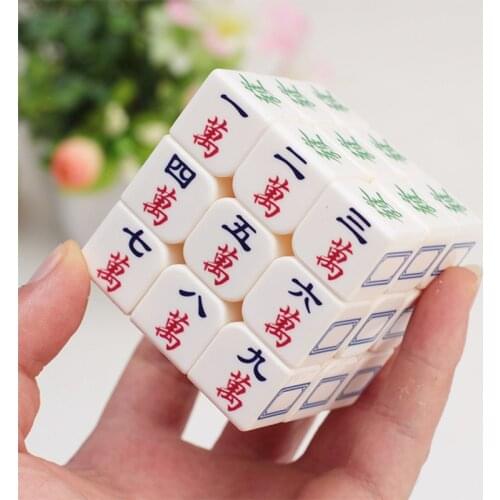 3x3x3 Mahjong Speed Magic Cubes Puzzle Magico Educational Transparent Luminous Cube Educational Toys for Kids Adults