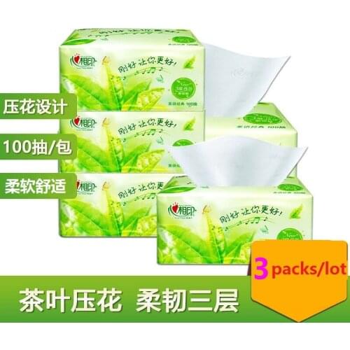 400 Pcses/lot 3 Layers 4 Packs Soft Tissues Comfortable Living Bedroom Paper Towel Native Wood Pulp Toilet Paper Towel Household