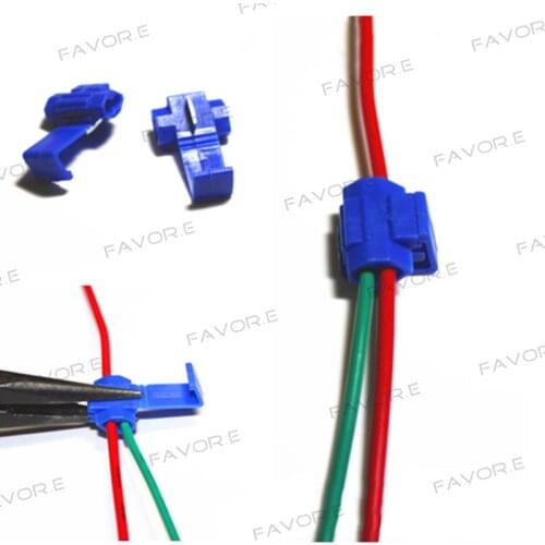 50PCS Blue Scotch Lock Wire Connectors Quick Splice Terminals Crimp for 18-14 AWG (0.75-2.5mm2)