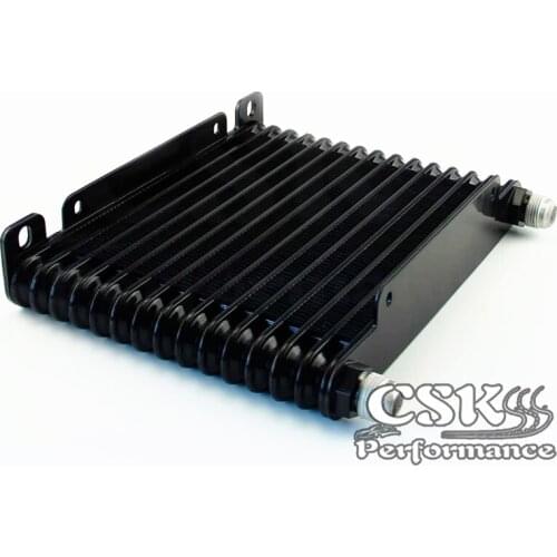 AN10 32mm Aluminum 15 Row Engine/Transmission Racing Oil Cooler Black