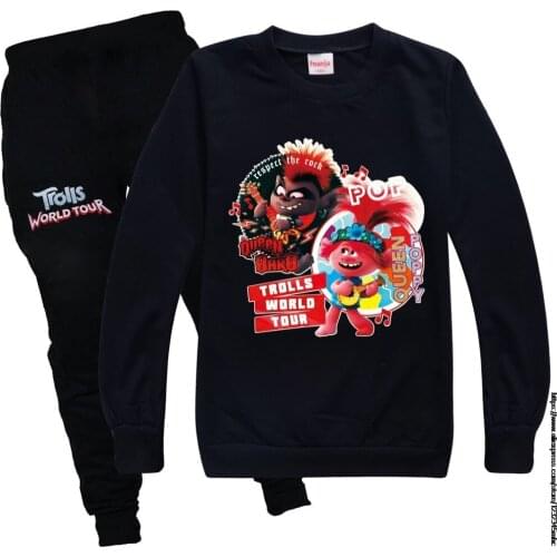 Kids Girls Clothes Set Tracksuit Spring Children Clothing Trolls 2 Boys Sports Pants 2pcs Infant Outfit Kids Tracksuits top