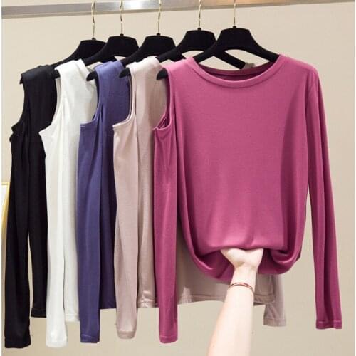 Sexy Off Shoulder Long Sleeve T-shirt Women Summer Tops Black Tee Shirt Femme T Shirt 2021 New Fashion Loose Women Clothes