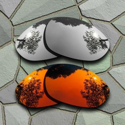 Chrome&Red Orange Sunglasses Polarized Replacement Lenses for Oakley X Metal XX