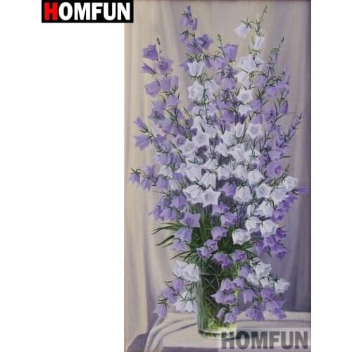 HOMFUN Rhinestone Painting Crystal Decor Diy Diamond Painting "Flower scenery" 3D Cross Stitch Pattern Diamond Embroidery A27130