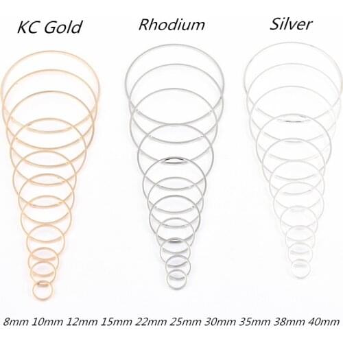20pcs/Lot Copper KC Gold/Rhodium/Silver Round Jewelry Accessories Fashion Contract Geometric Earring Pendants DIY Making&Finding