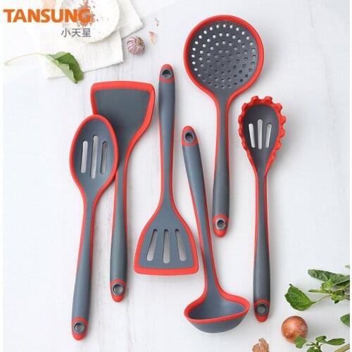 Kitchen Household FDA Silicone Kitchenware Set of 6 Silicone Cooking Spoon