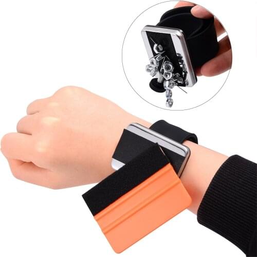 FOSHIO Magnetic Tools Holder Wristband Vinyl Car Wrap Tool Window Tint Film Felt Squeegee Knife Screw Magnet Waist Belt Holder