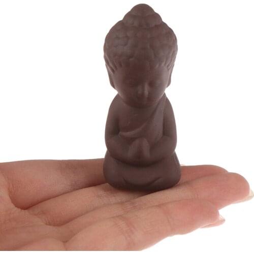 Mini Ceramic Buddha Statue Figurine Hindu Fengshui Sculpture Meditation Miniatures Zen Garden Home Decor Toy 2.3x2.3x6.1cm