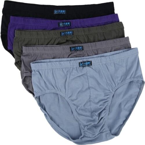 10PCS/Lot Man Brief Cotton Sexy Underwear Solid Briefs Factory Direct Sale Men Bikini Underwear Plus L-8XL One Size=7XL 30=8XL