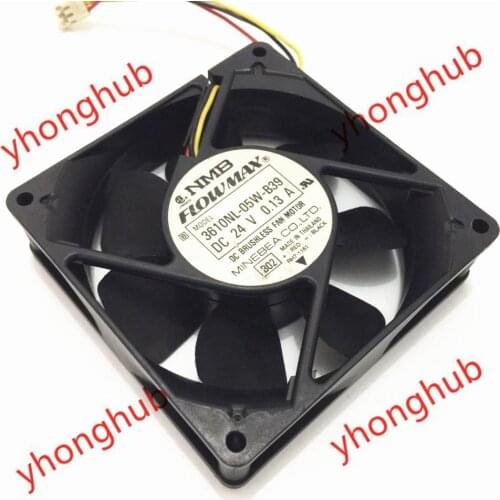 NMB-MAT 3610NL-05W-B39 B02 DC 24V 0.13A 3-wire 92x92x25mm Server Cooling Fan