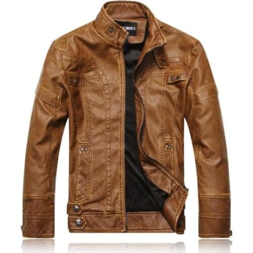 2021 brand new mens casual leather clothing Youth Large Mens locomotive PU leather coat mens plush fur coat