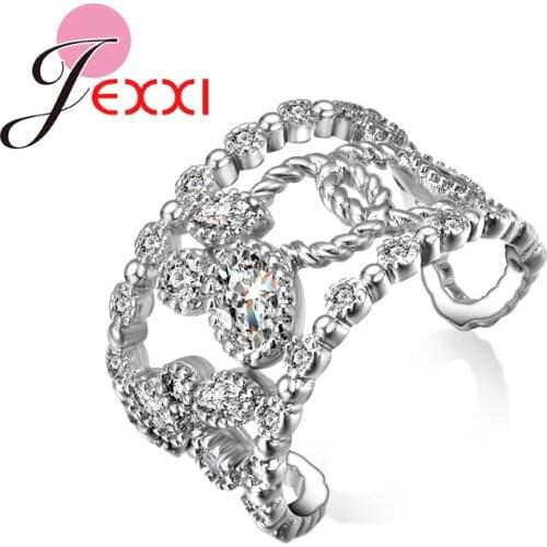 New Arrival Exquisite Pure 925 Sterling Silver With Clear Cubic Zirconia Finger Rings For Women Men Crystal Jewelry Big Discount