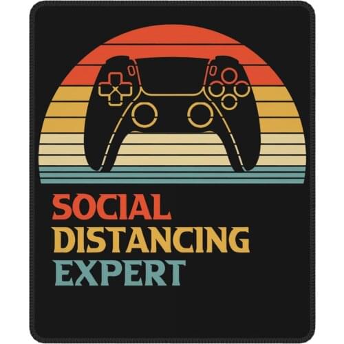 Social Distancing Expert Novelty Mouse Pad Gamer Gaming Video Game Fans Non-Slip Soft Mat Rubber Office Home Deco Mat