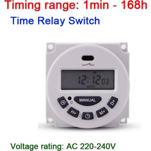 AC 220V Digital power Weekly Programmable Clock Cycle Timer Relay Switch Relay passive microcomputer time for lamp light