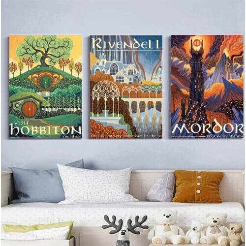 Travel Middle Earth Landscape Canvas Painting Wall Art Pictures Poster Nordic Print Nature Decoration Modern Cuadros Home Decor